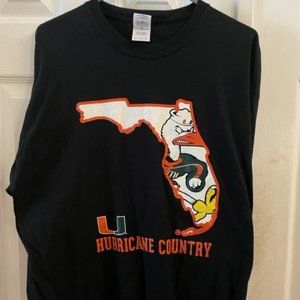 MIAMI HURRICANES LONG SLEEVE BLACK XL